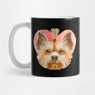 Cute Watercolor Yorkie Pet With Heart | Dog Photo Mug